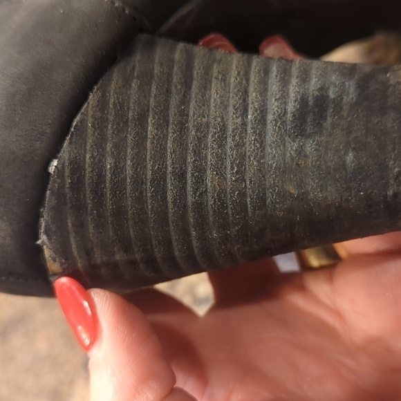 INDIGO by Clarks Black Leather Lace Up Heeled Ankle Boots Sz 8 M Style 83080 - Picture 8 of 9